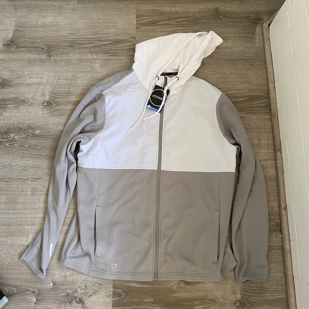 Men’s Jockey white & gray full zip hoodie